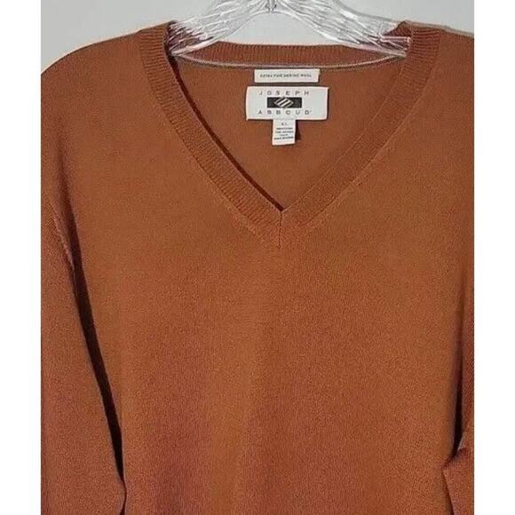 Joseph Abboud XL extra fine wool rust sweater - Picture 2 of 5